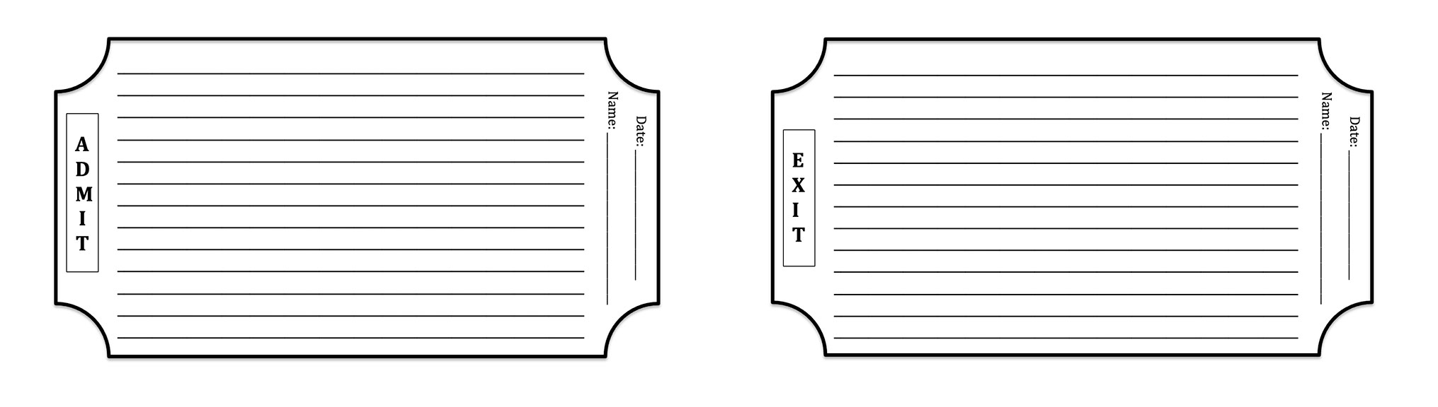 Admit and exit quick write slips