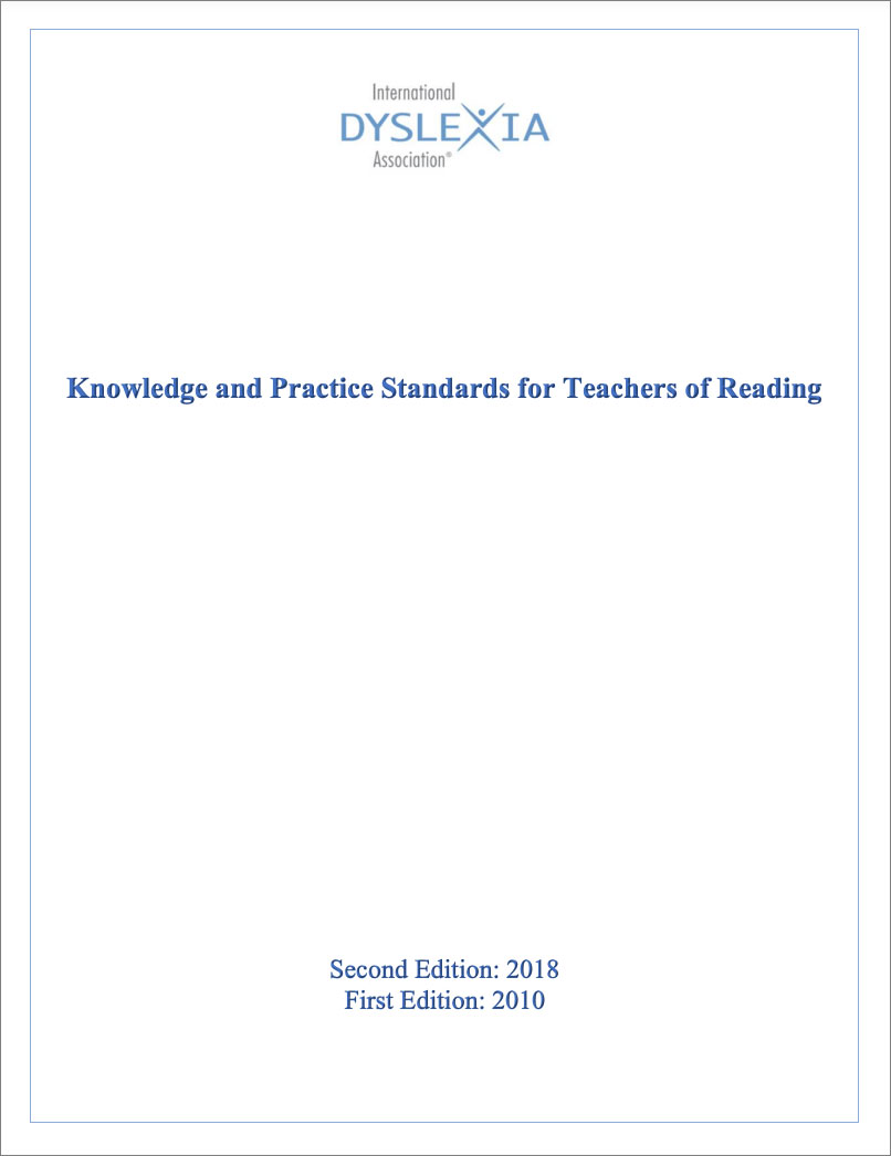 Knowledge and Practice Standards for Teaching of Reading