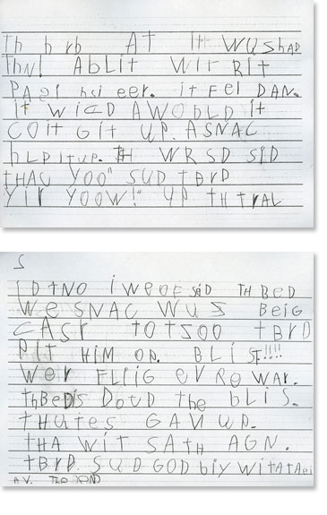 First Grade: Writing Sample 3