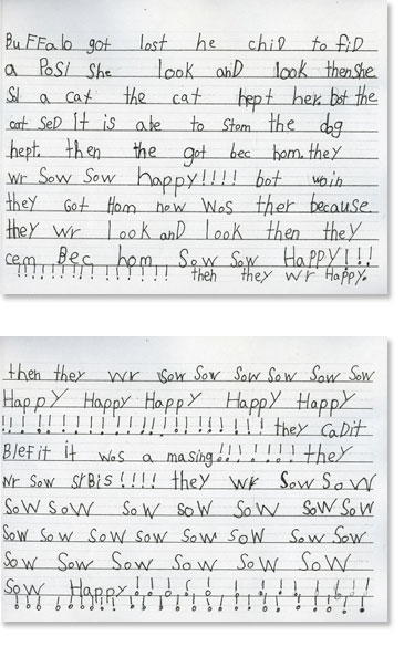 First Grade: Writing Sample 4