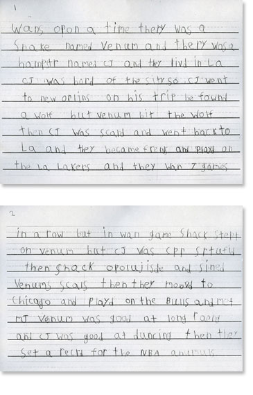 First Grade: Writing Sample 5