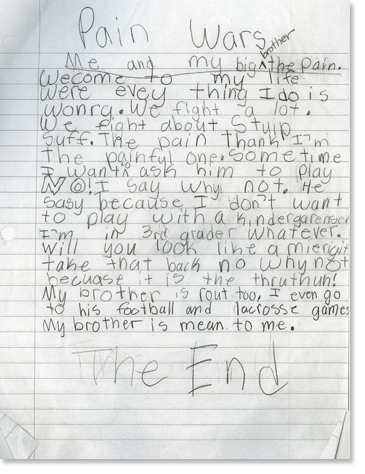 Third Grade: Writing Sample 2