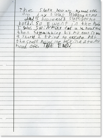 Third Grade: Writing Sample 3