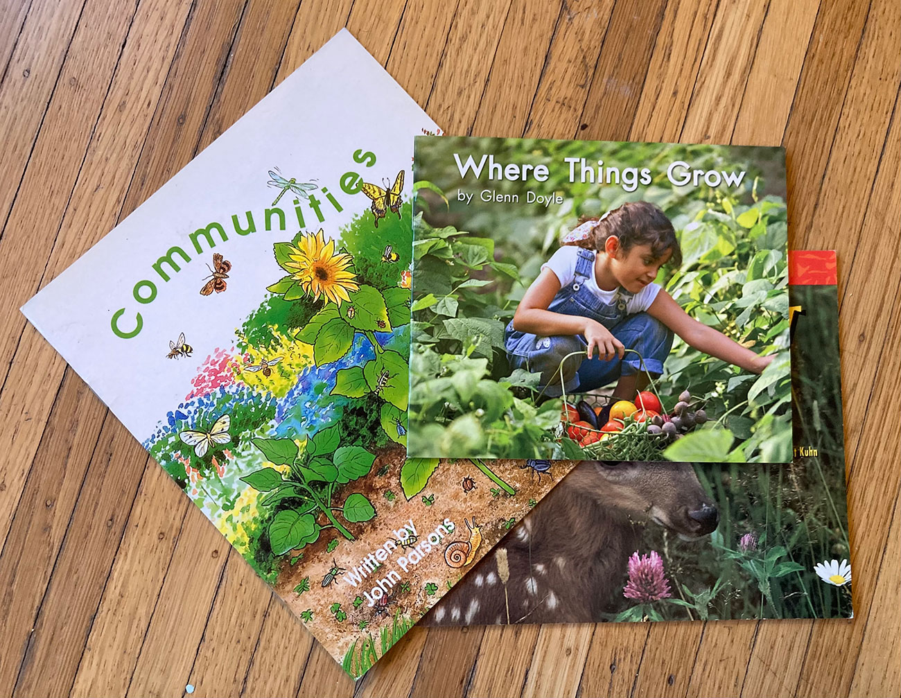 stack of predictable books about plants