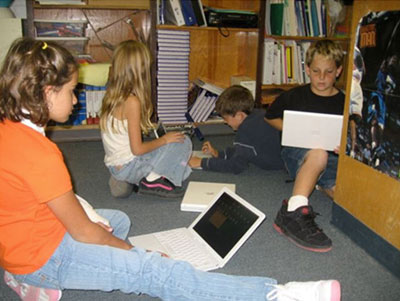 Children working on computers