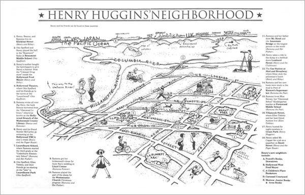 Map of Henry Huggins' Neighborhood