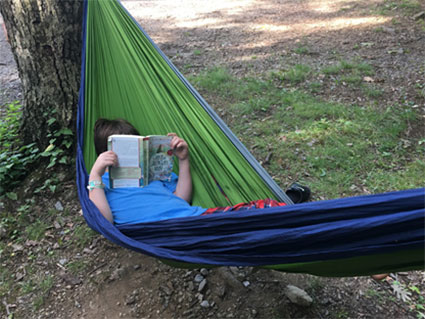 Reading in the hammock