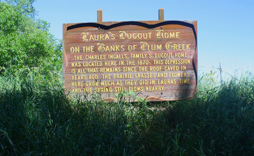 Plum Creek dugout sign