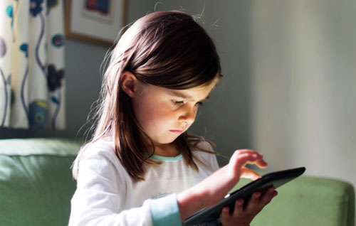 Child using a tablet