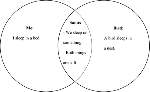 Figure 1: Venn Diagram for Linking Text to Self When Reading Informative Text on Birds