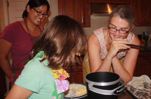 There was much anticipation as the first vanity cake was dropped in the fryer