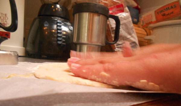 Flattening the dough