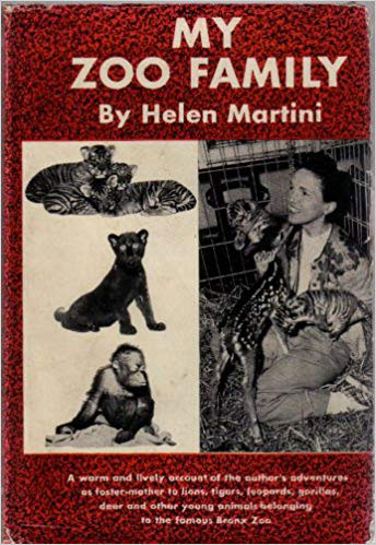 Cover of book My Zoo Family by zookeeper Helen Martini with zoo animals