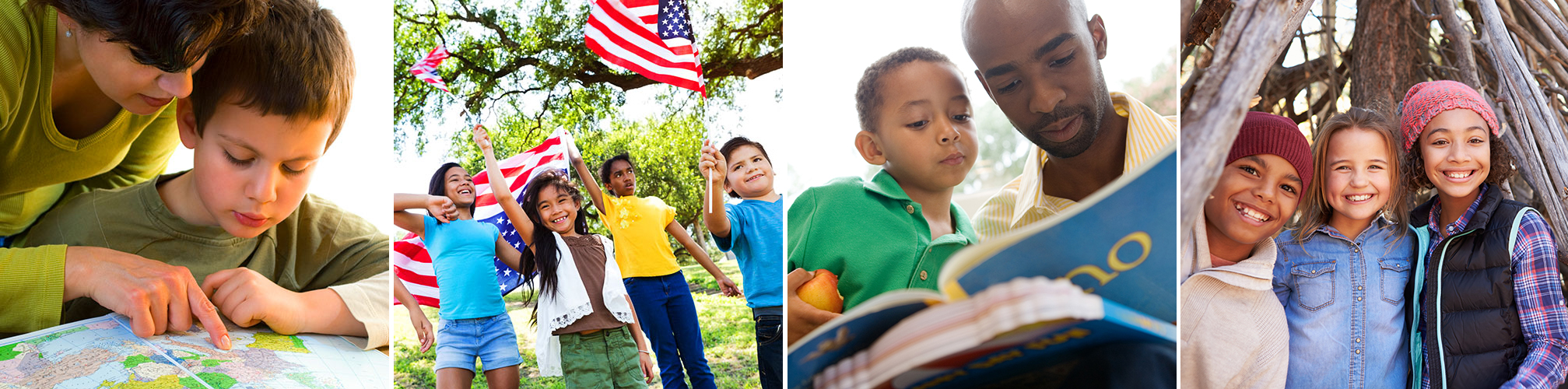 Multicultural kids engaged in summer learning