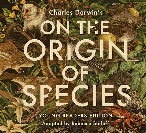Illustrated cover of On the Origin of Species Animal illustrations for the cover of On the Origin of Species
