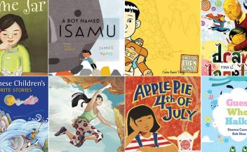 collage of picture book covers featuring Asian and Pacific American history and culture