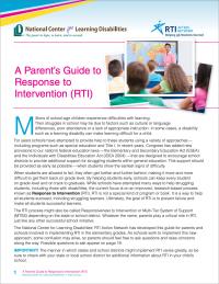 A Parent’s Guide to Response to Intervention (RTI)