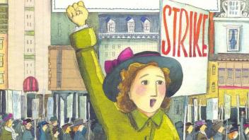 Young woman leading a worker's strike