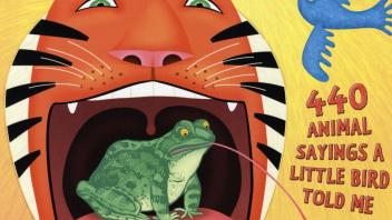 Illustration of a frog in a tiger's mouth