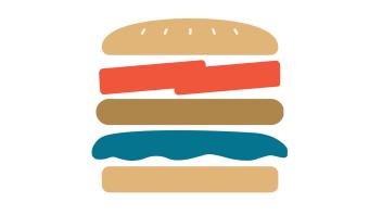 illustration of layers of a hamburger